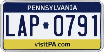 PA license plate LAP0791