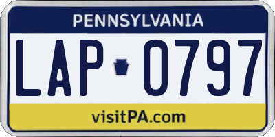 PA license plate LAP0797