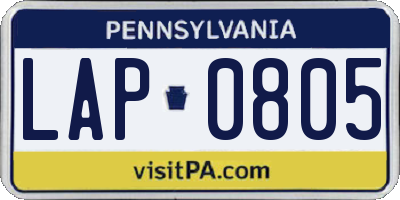 PA license plate LAP0805