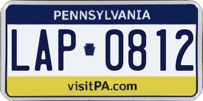 PA license plate LAP0812