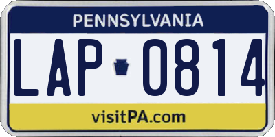 PA license plate LAP0814