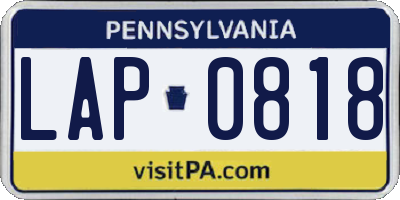 PA license plate LAP0818