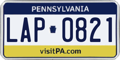 PA license plate LAP0821