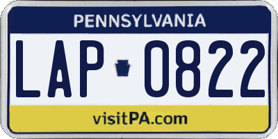 PA license plate LAP0822