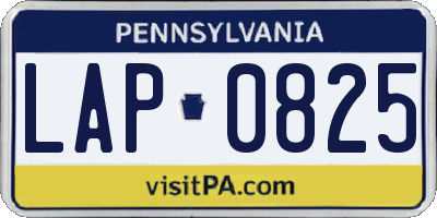 PA license plate LAP0825