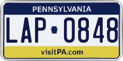 PA license plate LAP0848
