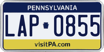 PA license plate LAP0855