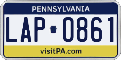 PA license plate LAP0861