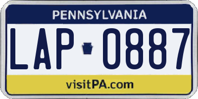 PA license plate LAP0887