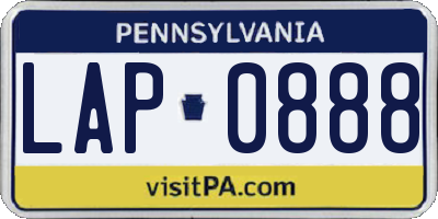PA license plate LAP0888
