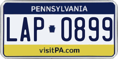 PA license plate LAP0899