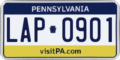 PA license plate LAP0901