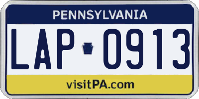 PA license plate LAP0913