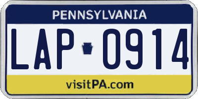 PA license plate LAP0914