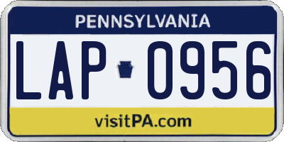 PA license plate LAP0956