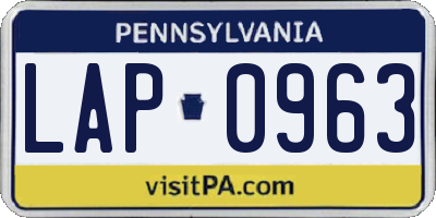 PA license plate LAP0963