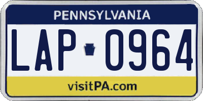 PA license plate LAP0964