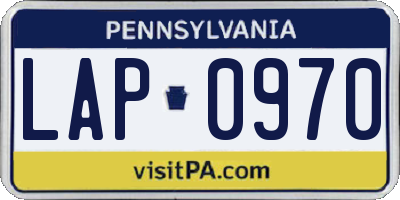 PA license plate LAP0970