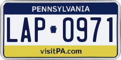 PA license plate LAP0971