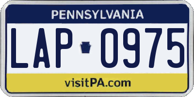 PA license plate LAP0975