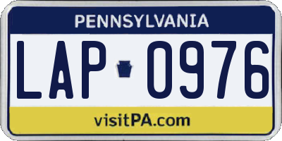 PA license plate LAP0976