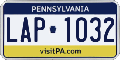PA license plate LAP1032