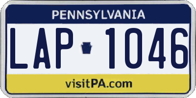 PA license plate LAP1046