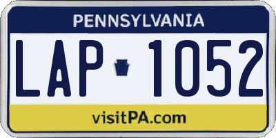 PA license plate LAP1052