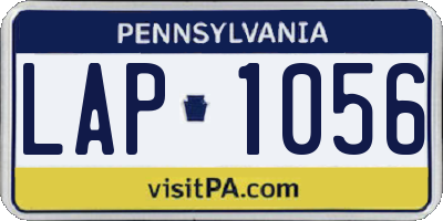 PA license plate LAP1056