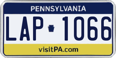 PA license plate LAP1066