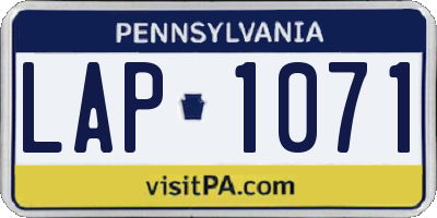 PA license plate LAP1071