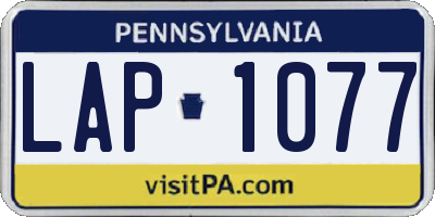 PA license plate LAP1077
