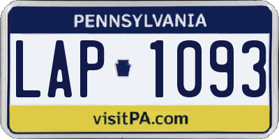 PA license plate LAP1093