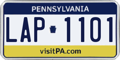 PA license plate LAP1101