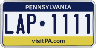 PA license plate LAP1111