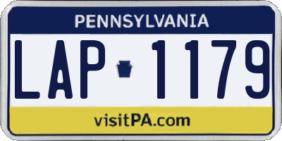 PA license plate LAP1179