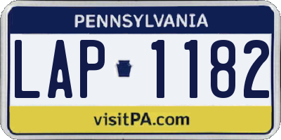 PA license plate LAP1182