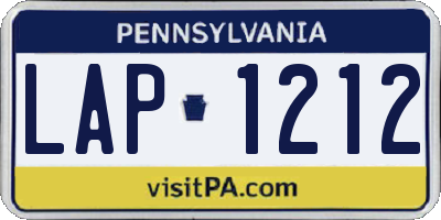 PA license plate LAP1212