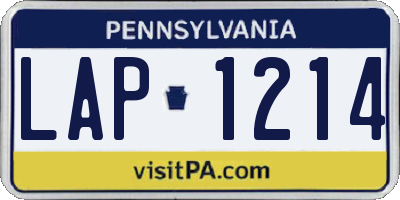 PA license plate LAP1214