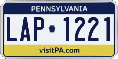 PA license plate LAP1221