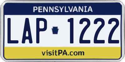 PA license plate LAP1222
