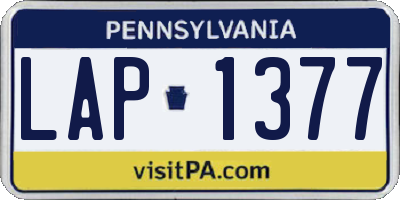 PA license plate LAP1377