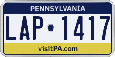 PA license plate LAP1417