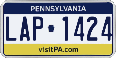 PA license plate LAP1424