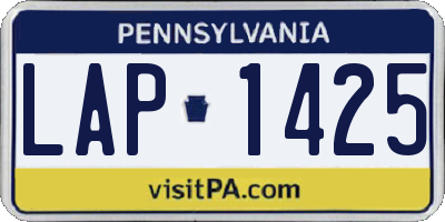 PA license plate LAP1425