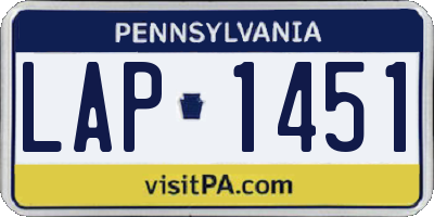 PA license plate LAP1451