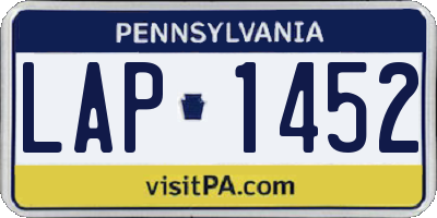PA license plate LAP1452