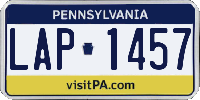 PA license plate LAP1457