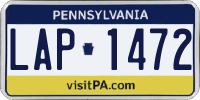 PA license plate LAP1472