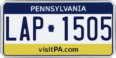 PA license plate LAP1505